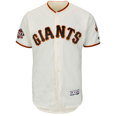 Madison Bumgarner San Francisco Giants Majestic Home On-Field 60th Season Patch Flex Base Player Jersey