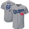 Yasiel Puig Los Angeles Dodgers Majestic 60th Anniversary Road Alternate On-Field Patch Flex Base Player Jersey