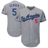 Corey Seager Los Angeles Dodgers Majestic 60th Anniversary Road On-Field Patch Flex Base Player Jersey