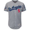 Corey Seager Los Angeles Dodgers Majestic 60th Anniversary Road On-Field Patch Flex Base Player Jersey