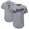 Julio Urias Los Angeles Dodgers Majestic 60th Anniversary Road On-Field Patch Flex Base Player Jersey