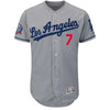 Julio Urias Los Angeles Dodgers Majestic 60th Anniversary Road On-Field Patch Flex Base Player Jersey