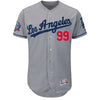 Hyun-Jin Ryu Los Angeles Dodgers Majestic 60th Anniversary Road On-Field Patch Flex Base Player Jersey