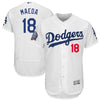 Kenta Maeda Los Angeles Dodgers Majestic 60th Anniversary Home On-Field Patch Flex Base Player Jersey