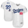 Hyun-Jin Ryu Los Angeles Dodgers Majestic 60th Anniversary Home On-Field Patch Flex Base Player Jersey