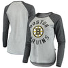 Boston Bruins Touch by Alyssa Milano Women's Line Drive Raglan Long Sleeve T-Shirt