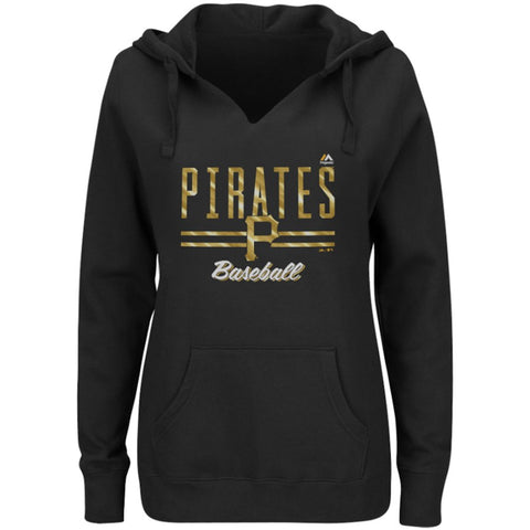 Pittsburgh Pirates Majestic Women's Prepare to Dazzle V-Notch Pullover Hoodie