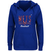 New York Mets Majestic Women's Prepare to Dazzle V-Notch Pullover Hoodie