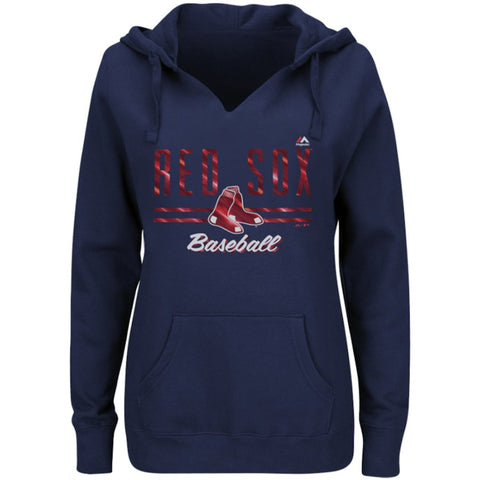 Boston Red Sox Majestic Women's Prepare to Dazzle V-Notch Pullover Hoodie