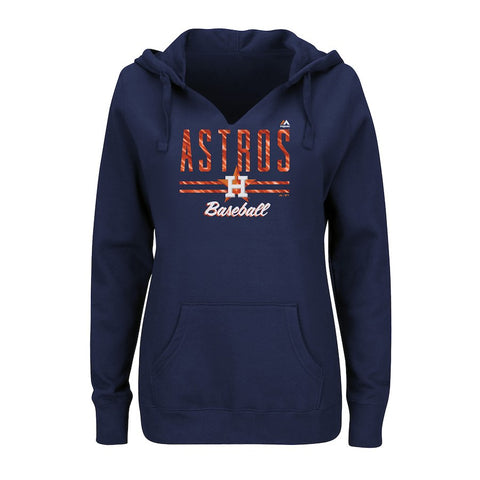 Houston Astros Majestic Women's Prepare to Dazzle V-Notch Pullover Hoodie