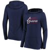 Atlanta Braves Majestic Women's Winning Side Long Sleeve Tri-Blend Cowl Hoodie