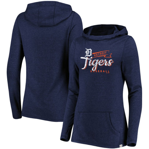 Detroit Tigers Majestic Women's Winning Side Long Sleeve Tri-Blend Cowl Hoodie
