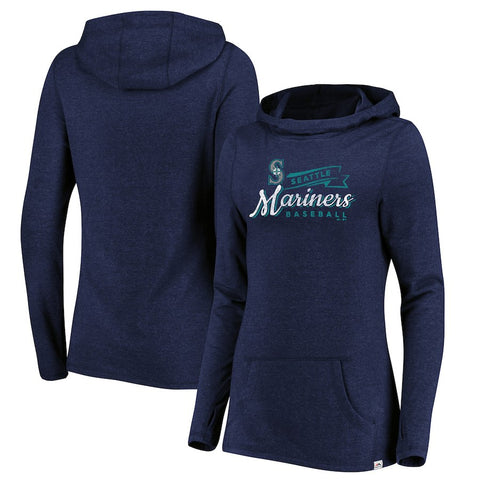 Seattle Mariners Majestic Women's Winning Side Long Sleeve Tri-Blend Cowl Hoodie