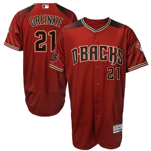Zack Greinke Arizona Diamondbacks Majestic Alternate 20th Anniversary On-Field Patch Flex Base Player Jersey
