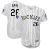 David Dahl Colorado Rockies Majestic 25th Season Patch On-Field Flex Base Player Jersey