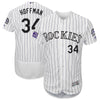 Jeff Hoffman Colorado Rockies Majestic 25th Season Patch On-Field Flex Base Player Jersey