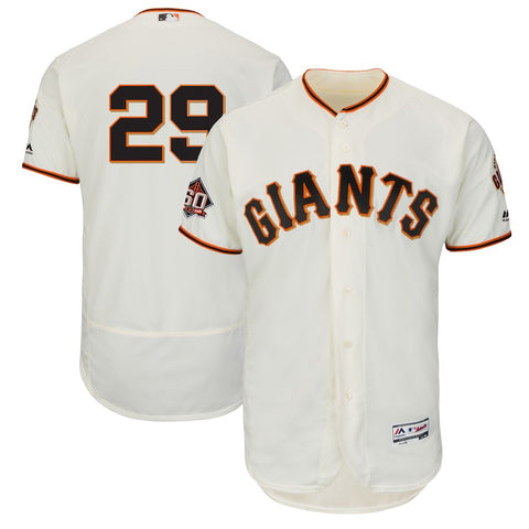 Jeff Samardzija San Francisco Giants Majestic Home On-Field 60th Season Patch Flex Base Player Jersey