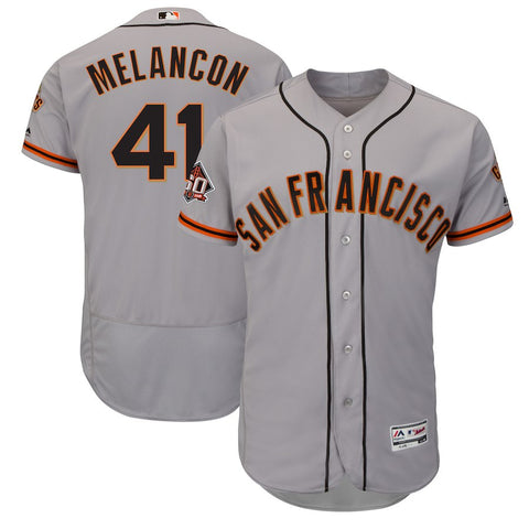 Mark Melancon San Francisco Giants Majestic Road On-Field 60th Season Patch Flex Base Player Jersey