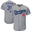 Joc Pederson Los Angeles Dodgers Majestic 60th Anniversary Road Alternate On-Field Patch Flex Base Player Jersey