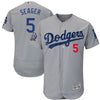 Corey Seager Los Angeles Dodgers Majestic 60th Anniversary Alternate On-Field Patch Flex Base Player Jersey
