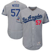 Alex Wood Los Angeles Dodgers Majestic 60th Anniversary Road On-Field Patch Flex Base Player Jersey