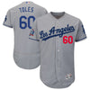 Andrew Toles Los Angeles Dodgers Majestic 60th Anniversary Road On-Field Patch Flex Base Player Jersey