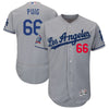 Yasiel Puig Los Angeles Dodgers Majestic 60th Anniversary Road On-Field Patch Flex Base Player Jersey
