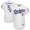 Corey Seager Los Angeles Dodgers Majestic 60th Anniversary Alternate On-Field Patch Flex Base Player Jersey