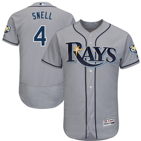 Blake Snell Tampa Bay Rays Majestic 20th Anniversary Road On-Field Patch Flex Base Player Jersey