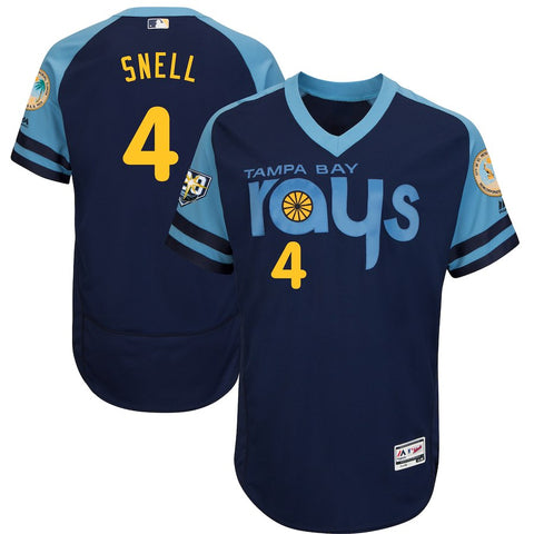 Blake Snell Tampa Bay Rays Majestic 20th Anniversary Alternate On-Field Patch Flex Base Player Jersey