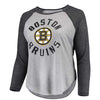 Boston Bruins Touch by Alyssa Milano Women's Plus Size Line Drive Raglan Long Sleeve T-Shirt
