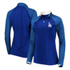 Los Angeles Dodgers Majestic Women's Extremely Clear Cool Base Raglan 1/2-Zip Jacket