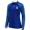 Los Angeles Dodgers Majestic Women's Extremely Clear Cool Base Raglan 1/2-Zip Jacket