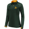 Oakland Athletics Majestic Women's Extremely Clear Cool Base Raglan 1/2-Zip Jacket