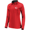 Cincinnati Reds Majestic Women's Extremely Clear Cool Base Raglan 1/2-Zip Jacket