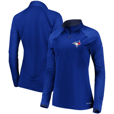 Toronto Blue Jays Majestic Women's Extremely Clear Cool Base Raglan 1/2-Zip Jacket
