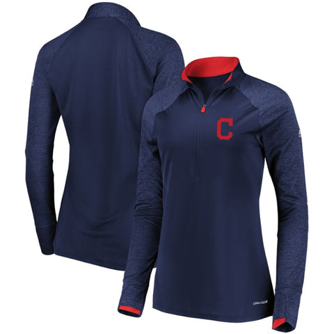 Cleveland Indians Majestic Women's Extremely Clear Cool Base Raglan 1/2-Zip Jacket
