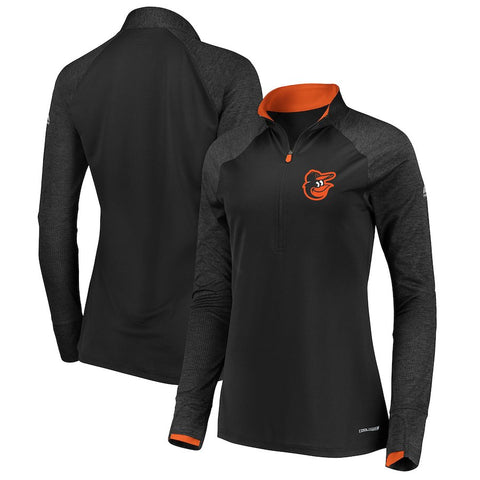 Baltimore Orioles Majestic Women's Extremely Clear Cool Base Raglan 1/2-Zip Jacket