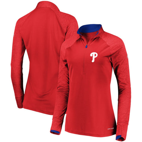 Philadelphia Phillies Majestic Women's Extremely Clear Cool Base Raglan 1/2-Zip Jacket