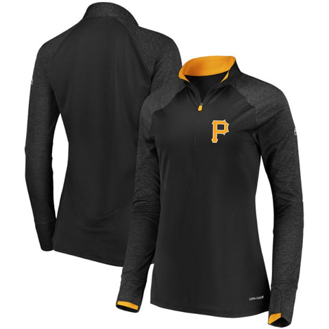 Pittsburgh Pirates Majestic Women's Extremely Clear Cool Base Raglan 1/2-Zip Jacket
