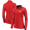 Cincinnati Reds Majestic Women's Extremely Clear Cool Base Raglan 1/2-Zip Jacket