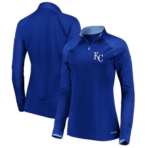 Kansas City Royals Majestic Women's Extremely Clear Cool Base Raglan 1/2-Zip Jacket