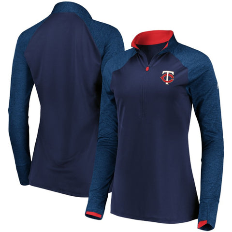 Minnesota Twins Majestic Women's Extremely Clear Cool Base Raglan 1/2-Zip Jacket