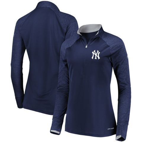 New York Yankees Majestic Women's Extremely Clear Cool Base Raglan 1/2-Zip Jacket