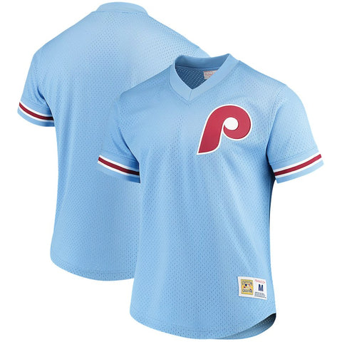 Philadelphia Phillies Mitchell & Ness Mesh V-Neck Jersey