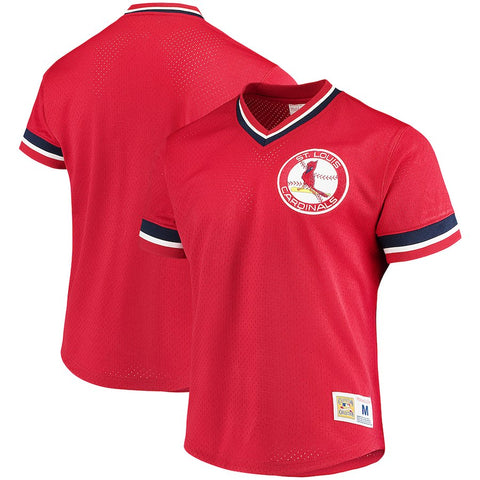St. Louis Cardinals Mitchell & Ness Mesh V-Neck Jersey