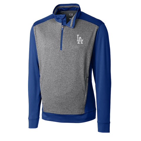Los Angeles Dodgers Cutter & Buck Replay Big & Tall Half-Zip Jacket