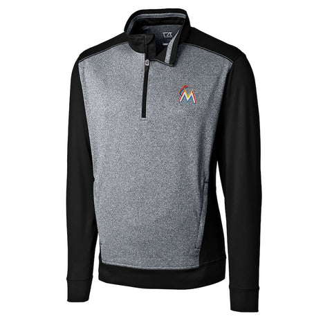 Miami Marlins Cutter & Buck Replay Big & Tall Half-Zip Jacket