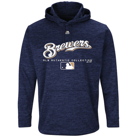 Milwaukee Brewers Majestic Authentic Collection Team Drive Ultra-Streak Fleece Pullover Hoodie
