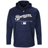 Milwaukee Brewers Majestic Authentic Collection Team Drive Ultra-Streak Fleece Pullover Hoodie